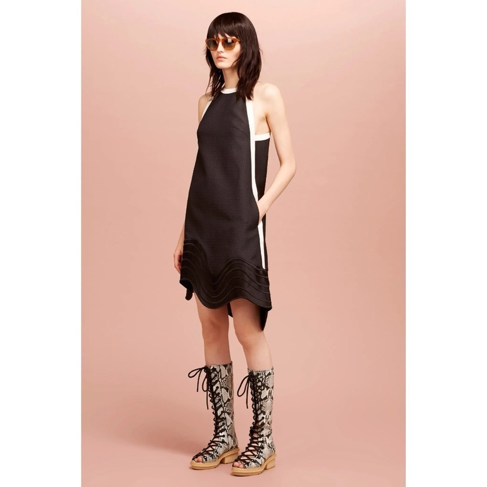 3.1 Phillip Lim Resort Black Wavy Hem Sleeveless Dress
